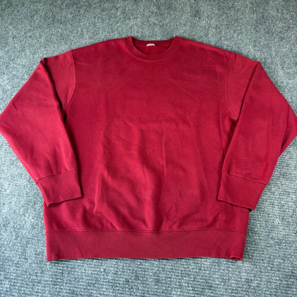 Red Crewneck Sweatshirt Blank Long Sleeve Pullover Casual Solid Basic 4597